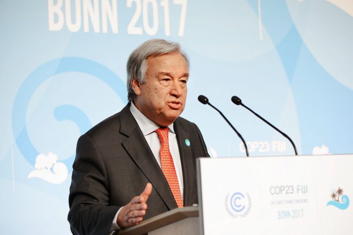 Secretary-General of the United Nations, Mr. António Guterres at Bonn [image: UNclimatechange]