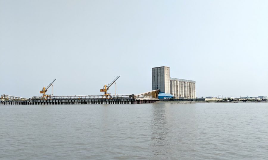 A giant grain silo near Mongla port [image by: Soumya Sarkar]