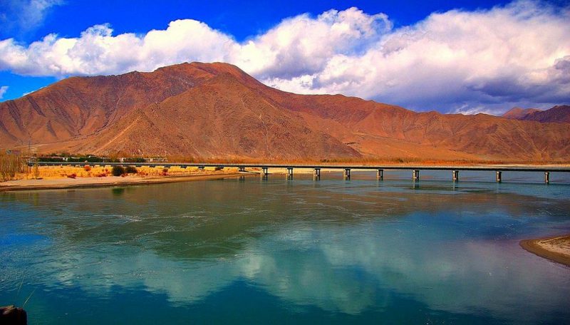 A bridge over the Yarlung Tsampo / Brahmaputra, in the west of Lhasa [image by Eric/Flickr]