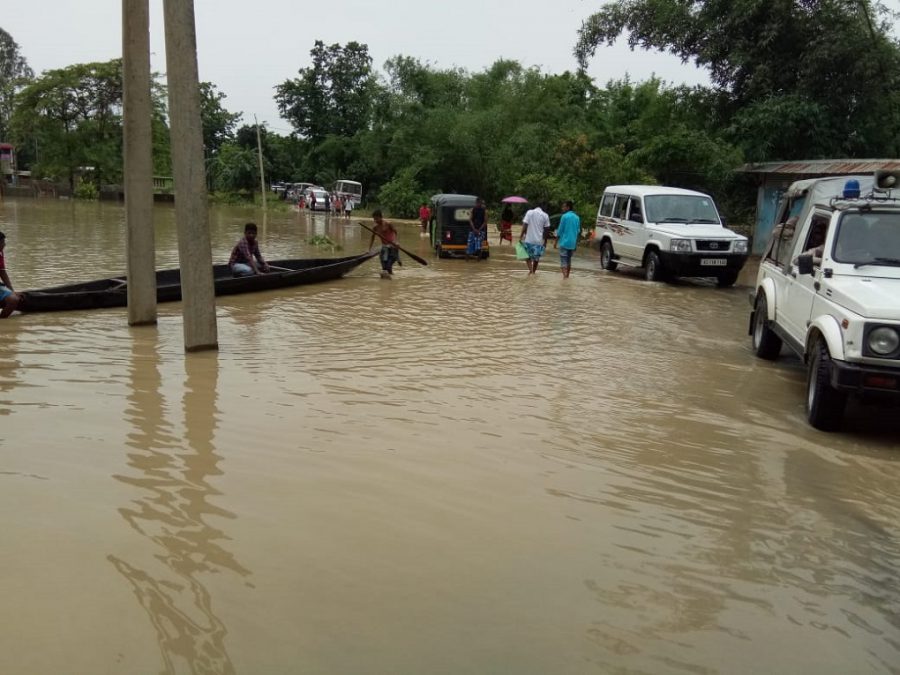 Large areas remain inundated [image by: Madhav Bhattacharya]