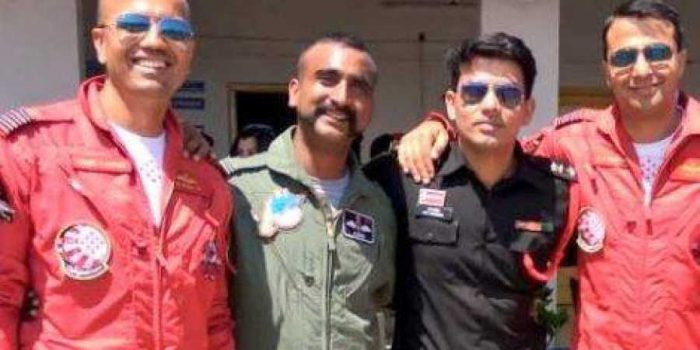 IAF pilot Abhinandan Varthaman - second From left . Photo : Twitter