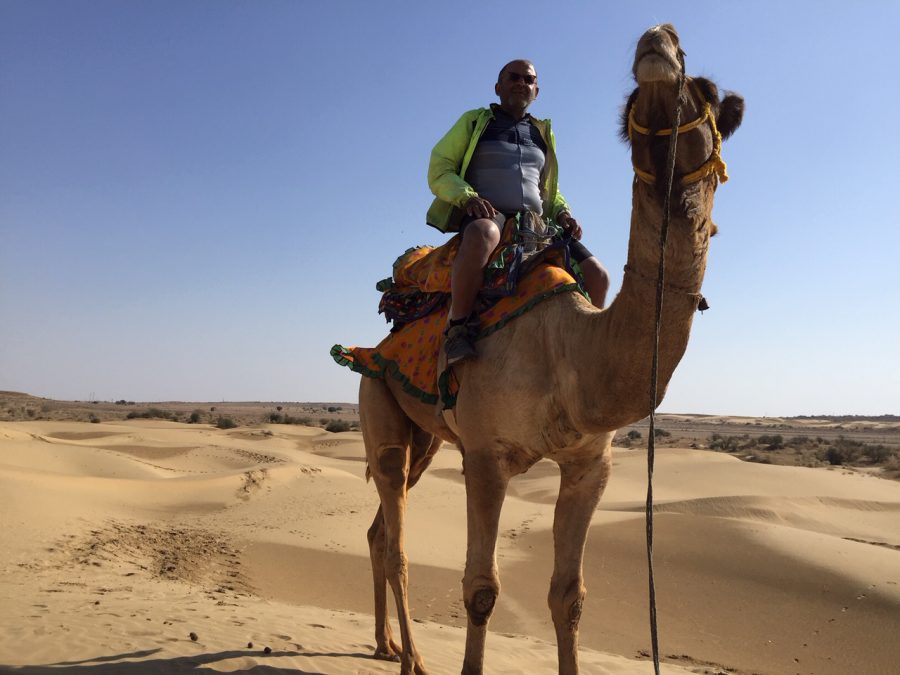 A camel ride just outside Jaisalmer