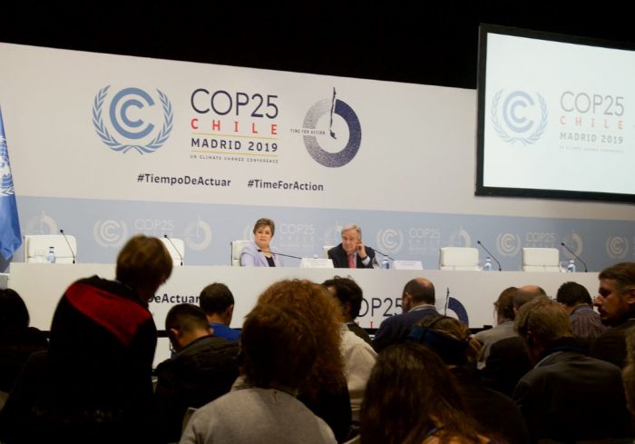 Secretary General Antonio Guterres and Executive Secretary Patricia Espinosa taking questions on the first day of the conference [image by: UNclimatechange / Flickr]